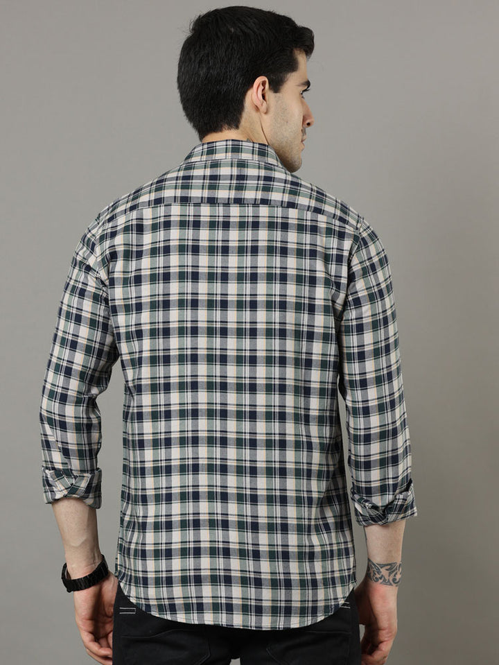 Cross Flap Green Check Shirt Checks Shirt Bushirt