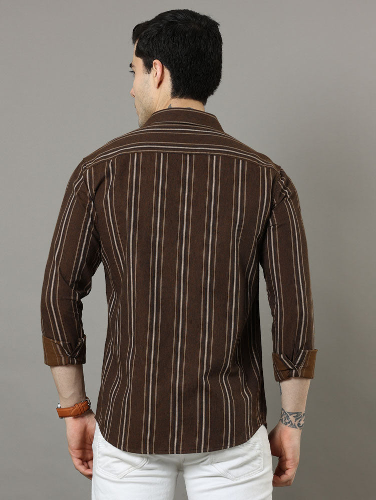 Brown Strips Shirt Strips Shirt Bushirt