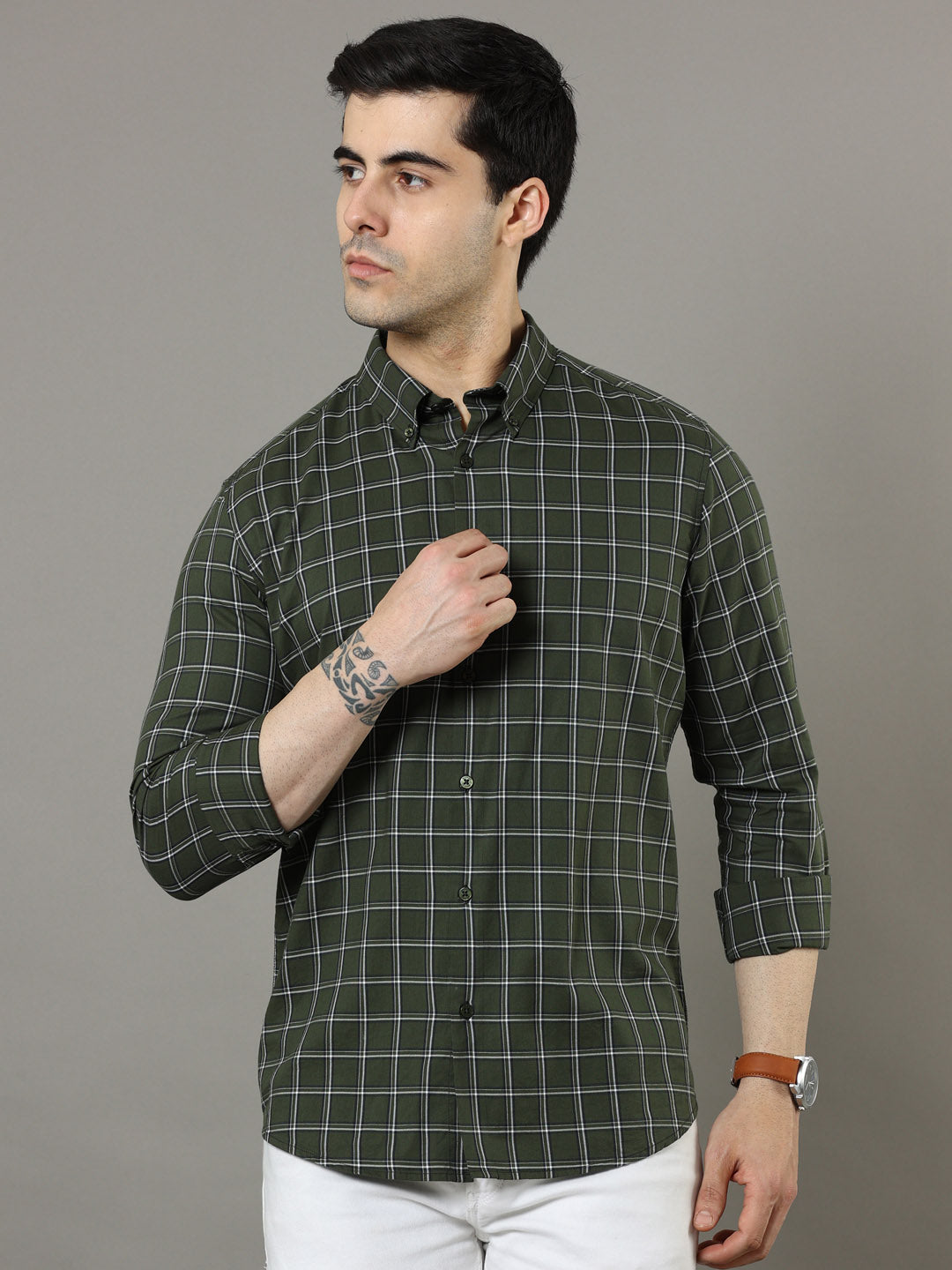 Imperial Green Checks Shirt Checks Shirt Bushirt