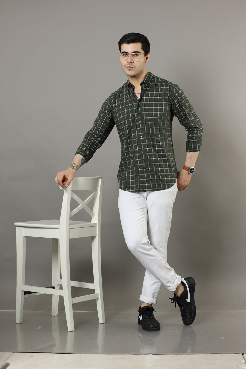 Imperial Green Checks Shirt Checks Shirt Bushirt
