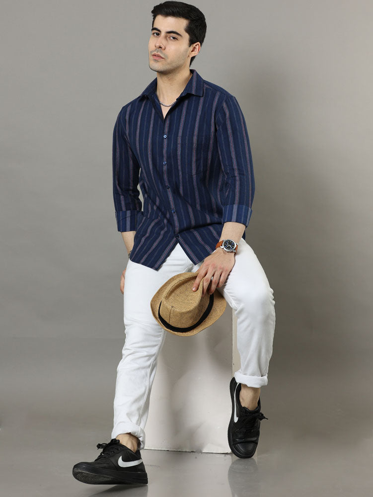 Blue Strips Shirt Strips Shirt Bushirt