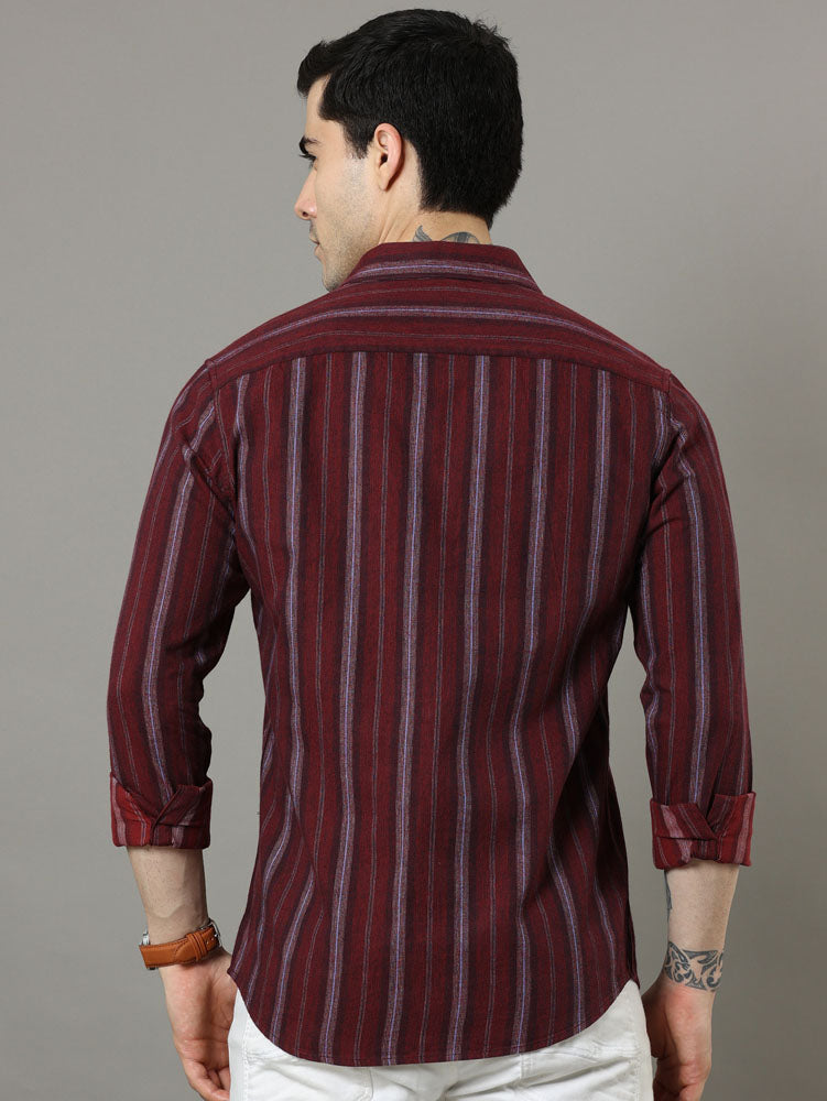 Wine Strips Shirt Strips Shirt Bushirt