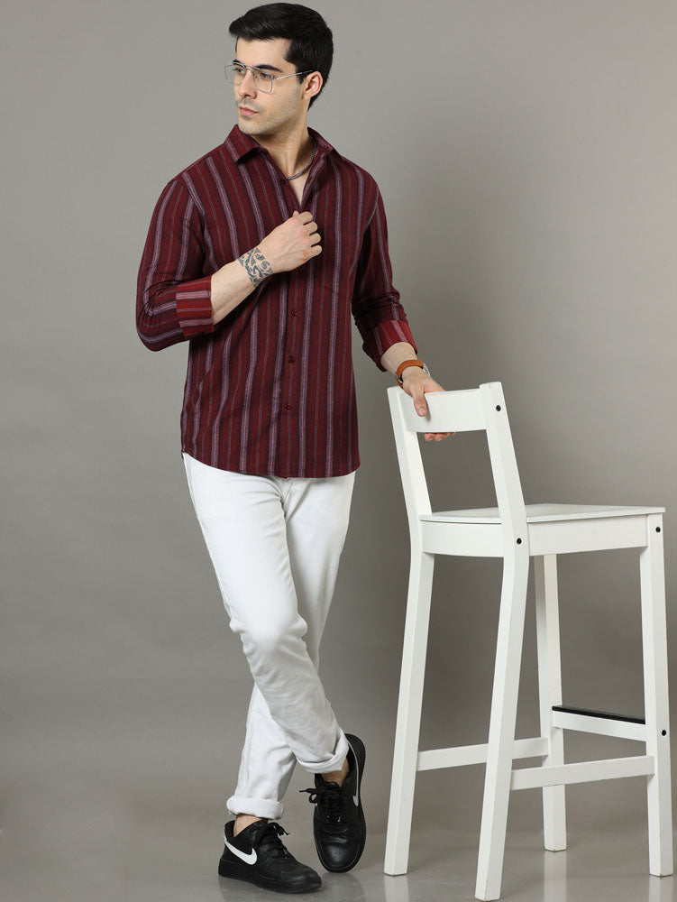 Wine Strips Shirt Strips Shirt Bushirt