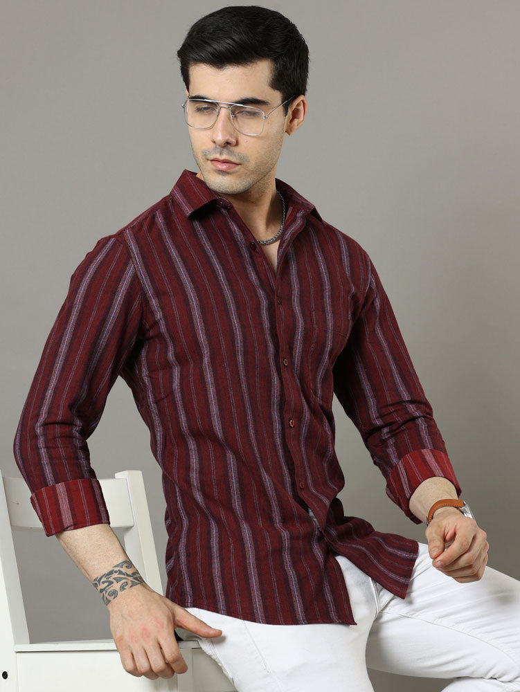 Wine Strips Shirt Strips Shirt Bushirt