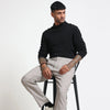 Light Grey Relaxed Fit Linen Trousers Linen Trouser Bushirt