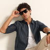 Smoke Grey Regular Fit Corduroy Shirt corduroy Shirt Bushirt