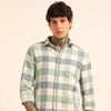 Russian Green Regular Fit Check Shirt Checks Shirt Bushirt