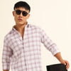 Light Taupe Regular Fit Check Shirt Checks Shirt Bushirt