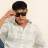 Green Regular Fit Check Shirt Checks Shirt Bushirt