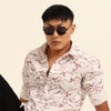 Pastel Pink Regular Fit Printed Shirt Printed Shirt Bushirt