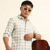 Green Regular Fit Check Shirt Checks Shirt Bushirt