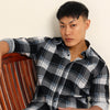 Blue Regular Fit Check Shirt Checks Shirt Bushirt