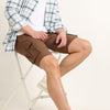 Brown Cargo Linen Shorts Men's Shorts Bushirt