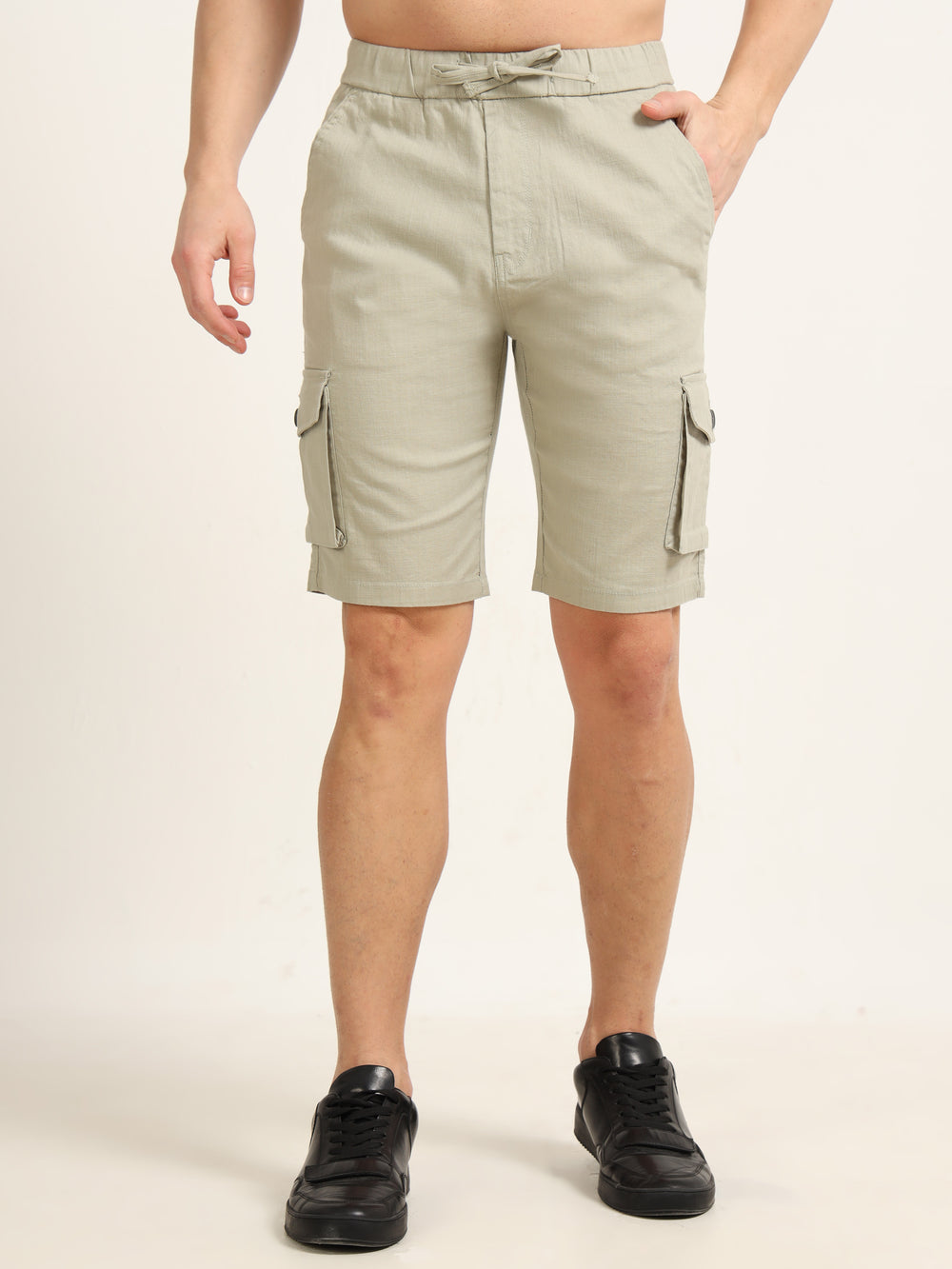 Baby Green Cargo Linen Shorts Men's Shorts Bushirt