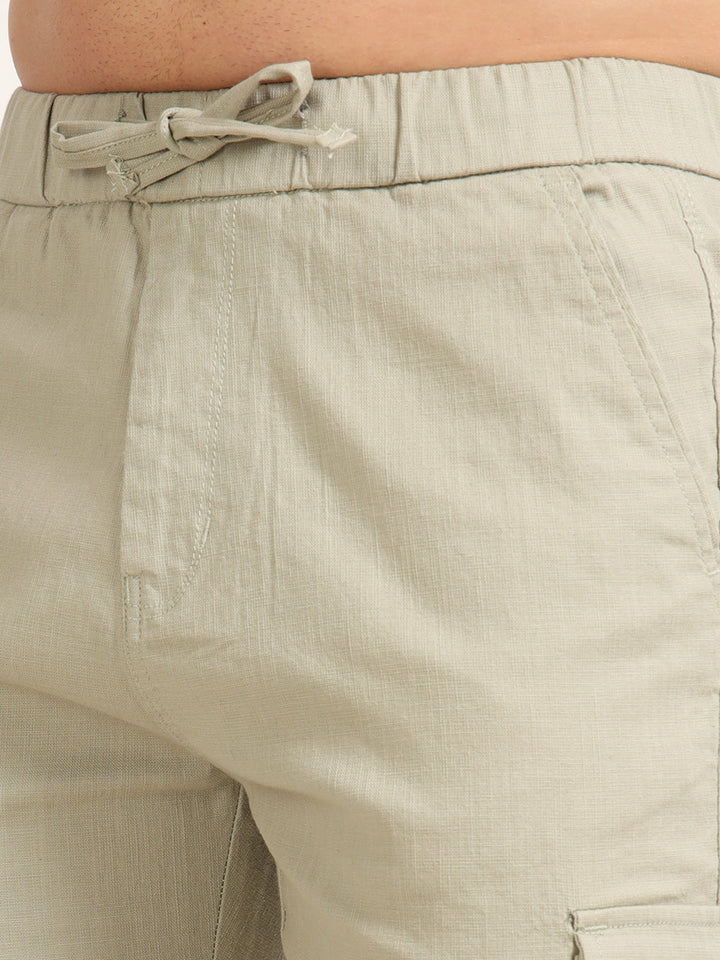 Baby Green Cargo Linen Shorts Men's Shorts Bushirt