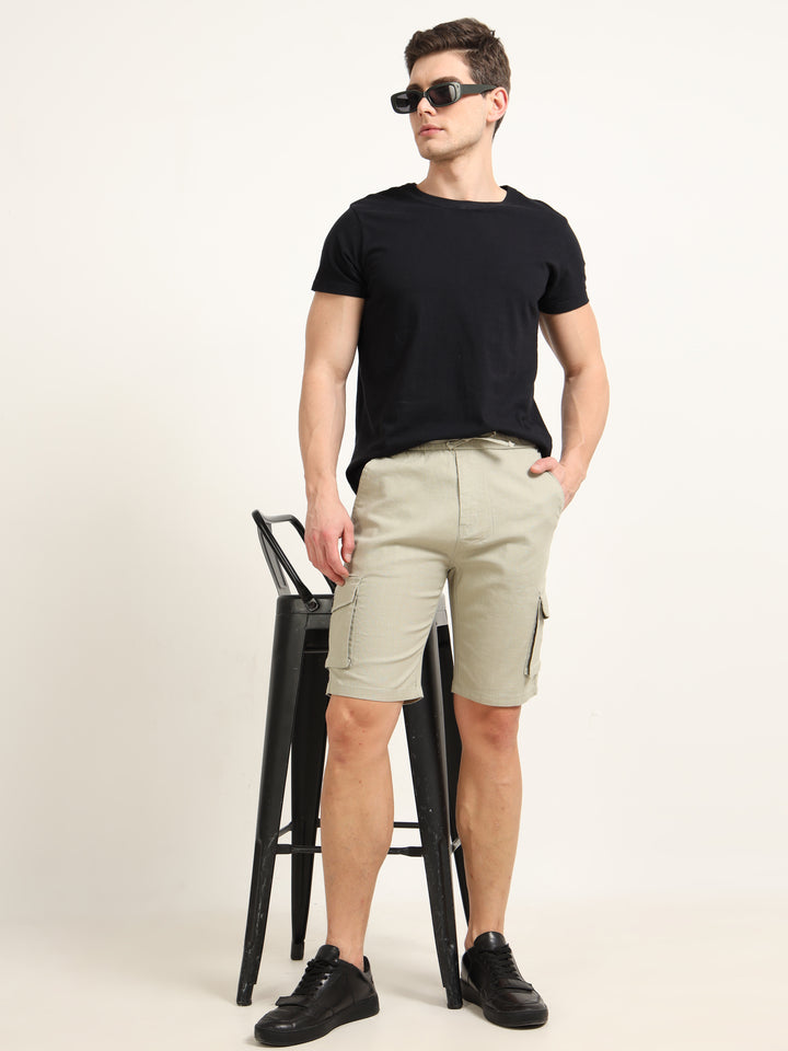 Baby Green Cargo Linen Shorts Men's Shorts Bushirt