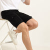 Black Cargo Linen Shorts Men's Shorts Bushirt