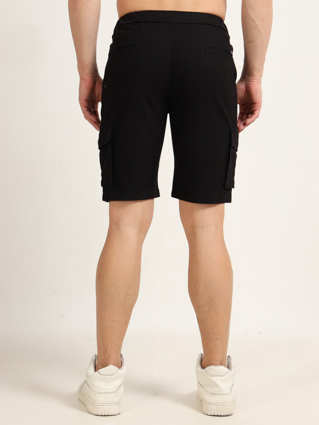 Black Cargo Linen Shorts Men's Shorts Bushirt