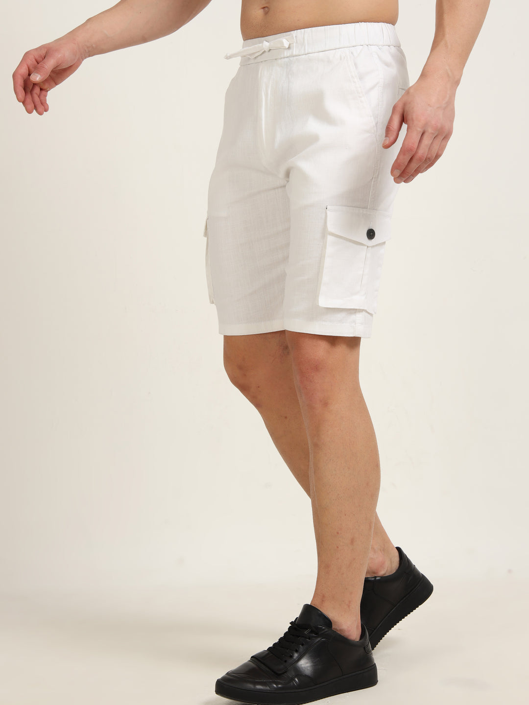 Pearl White Cargo Linen Shorts Cargo Shorts Bushirt