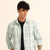 Areo Blue Regular Fit Check Shirt Checks Shirt Bushirt
