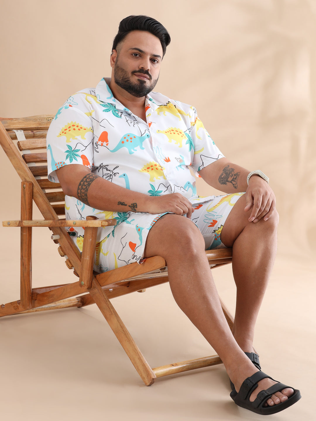 Funny Cartoon White Plus Size Co-Ords Plus Size Co-Ords Bushirt