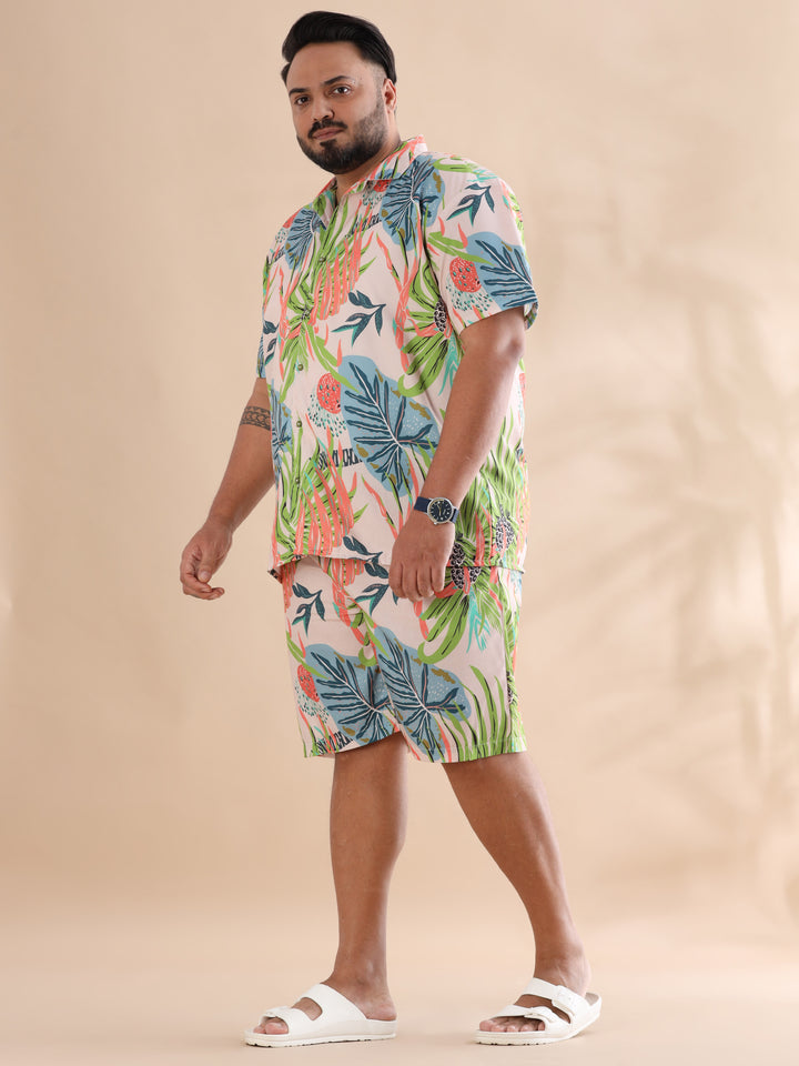 Leaflet Green Plus Size Co-Ords Plus Size Co-Ords Bushirt
