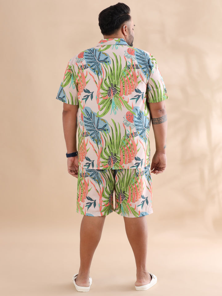 Leaflet Green Plus Size Co-Ords Plus Size Co-Ords Bushirt