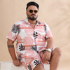 Monster Leaf Peach Plus Size Co-Ords Plus Size Co-Ords Bushirt