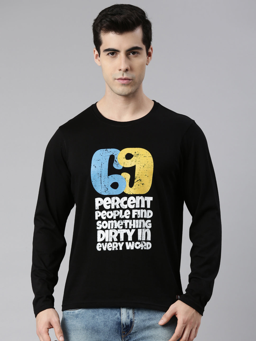 Naughty 69 Black Full Sleeves T-Shirt Full Sleeves Bushirt