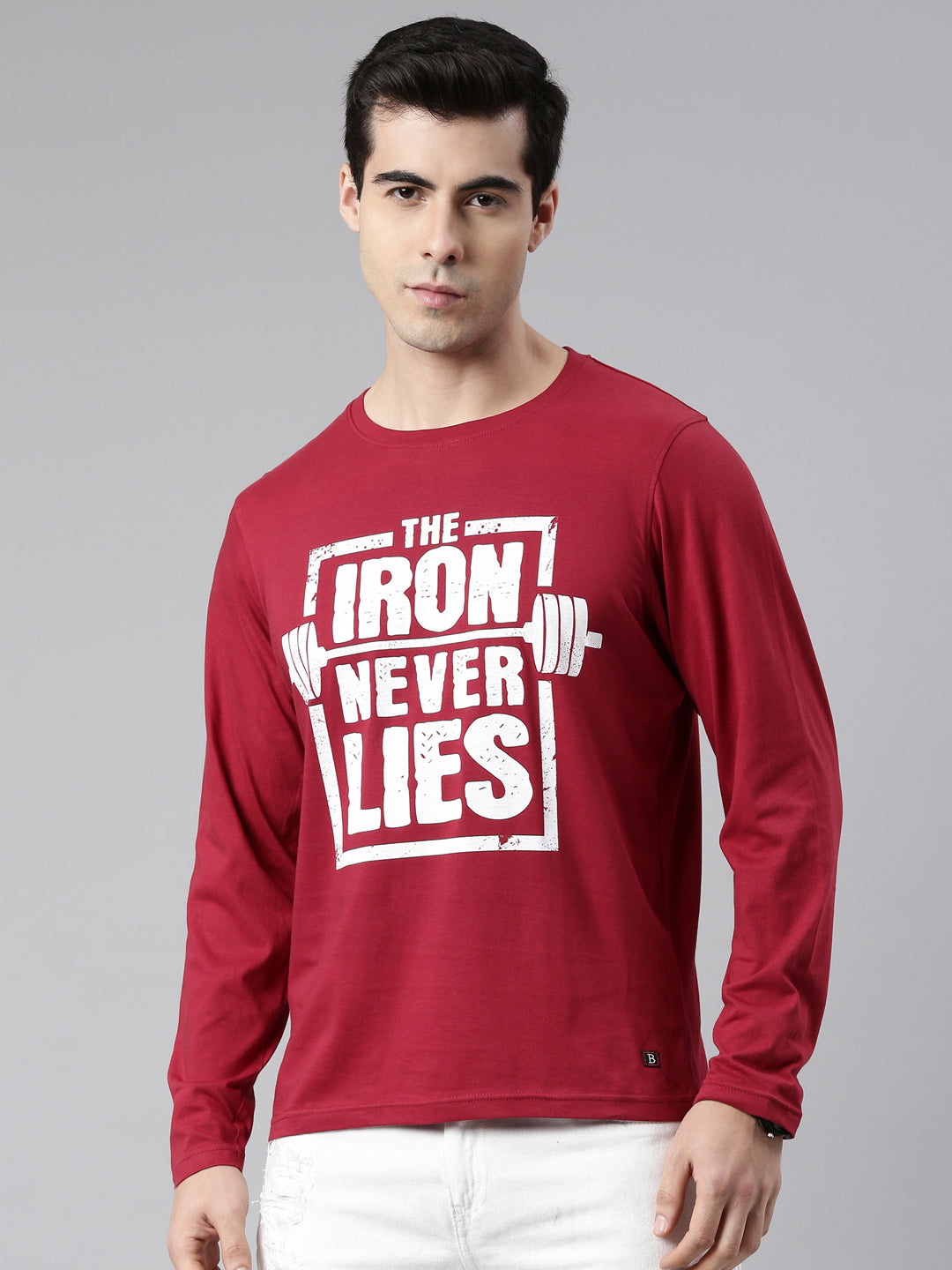 The Iron Never Lie Maroon Full Sleeves T-Shrit Full Sleeves Bushirt