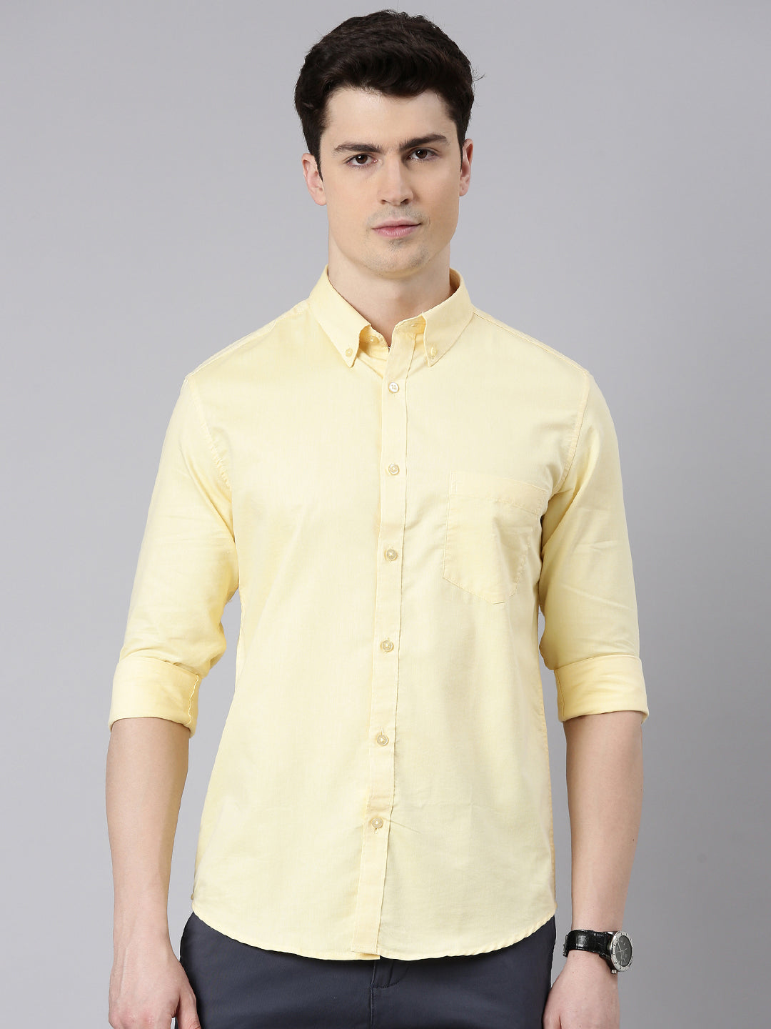 Minion Yellow Button Down Solid Shirt Solid Shirt Bushirt