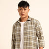 Beige Regular Fit Check Shirt Checks Shirt Bushirt