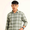 Sage Green Regular Fit Check Shirt Checks Shirt Bushirt