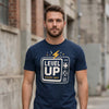 Level Up Navy Blue Classic Fit T-Shirt Graphic T-Shirts Bushirt