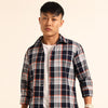 Blue Regular Fit Check Shirt Checks Shirt Bushirt