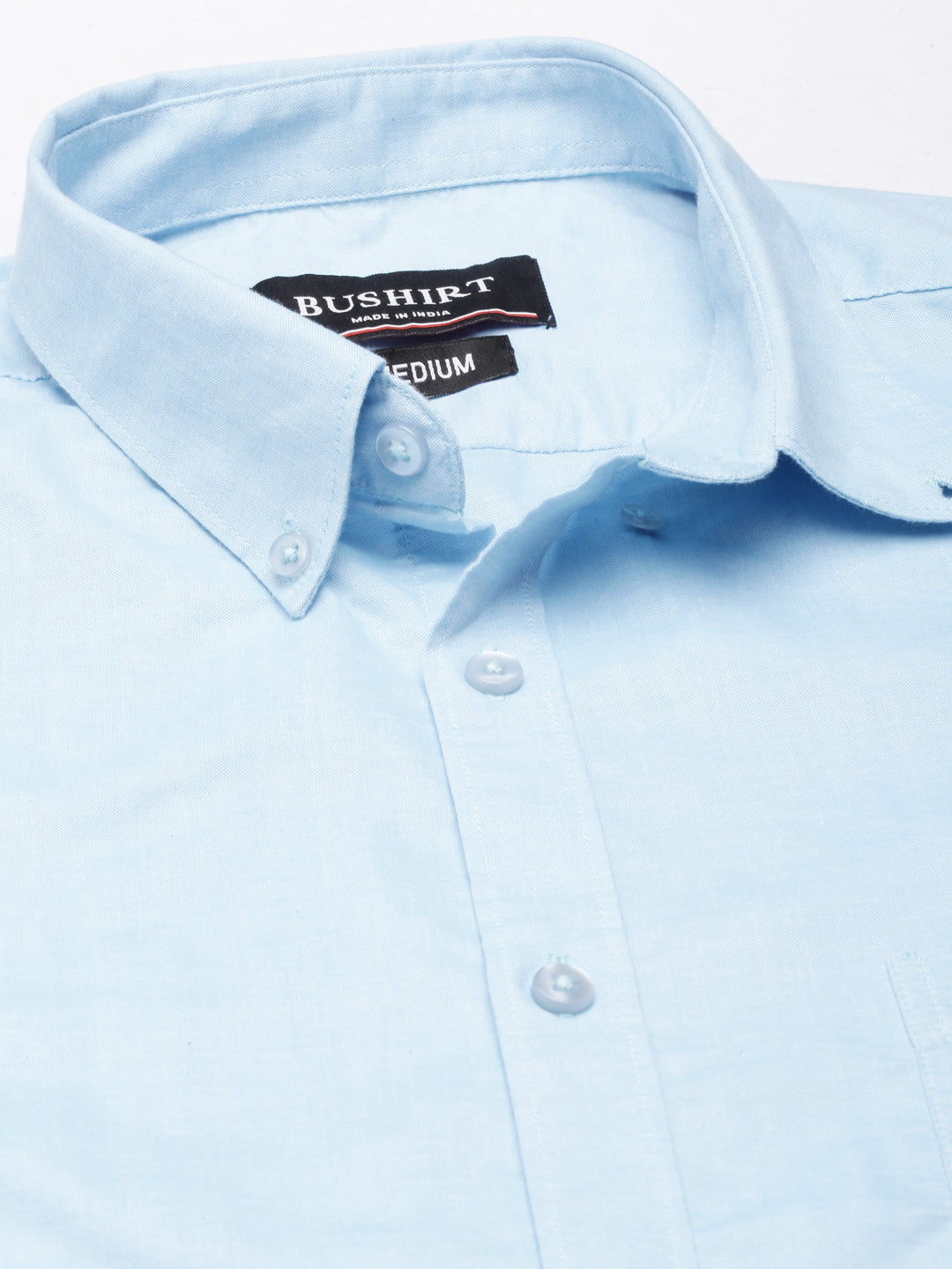 Beau Blue Button Down Solid Shirt Solid Shirt Bushirt