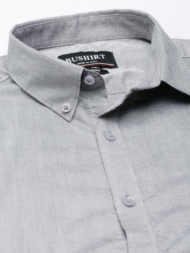 Warm Grey Button Down Solid Shirt Solid Shirt Bushirt
