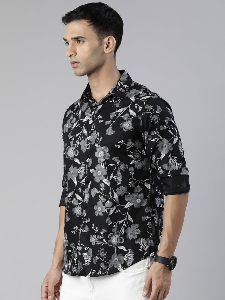 Magnolia Black Printed Shirt Printed Shirt Bushirt   