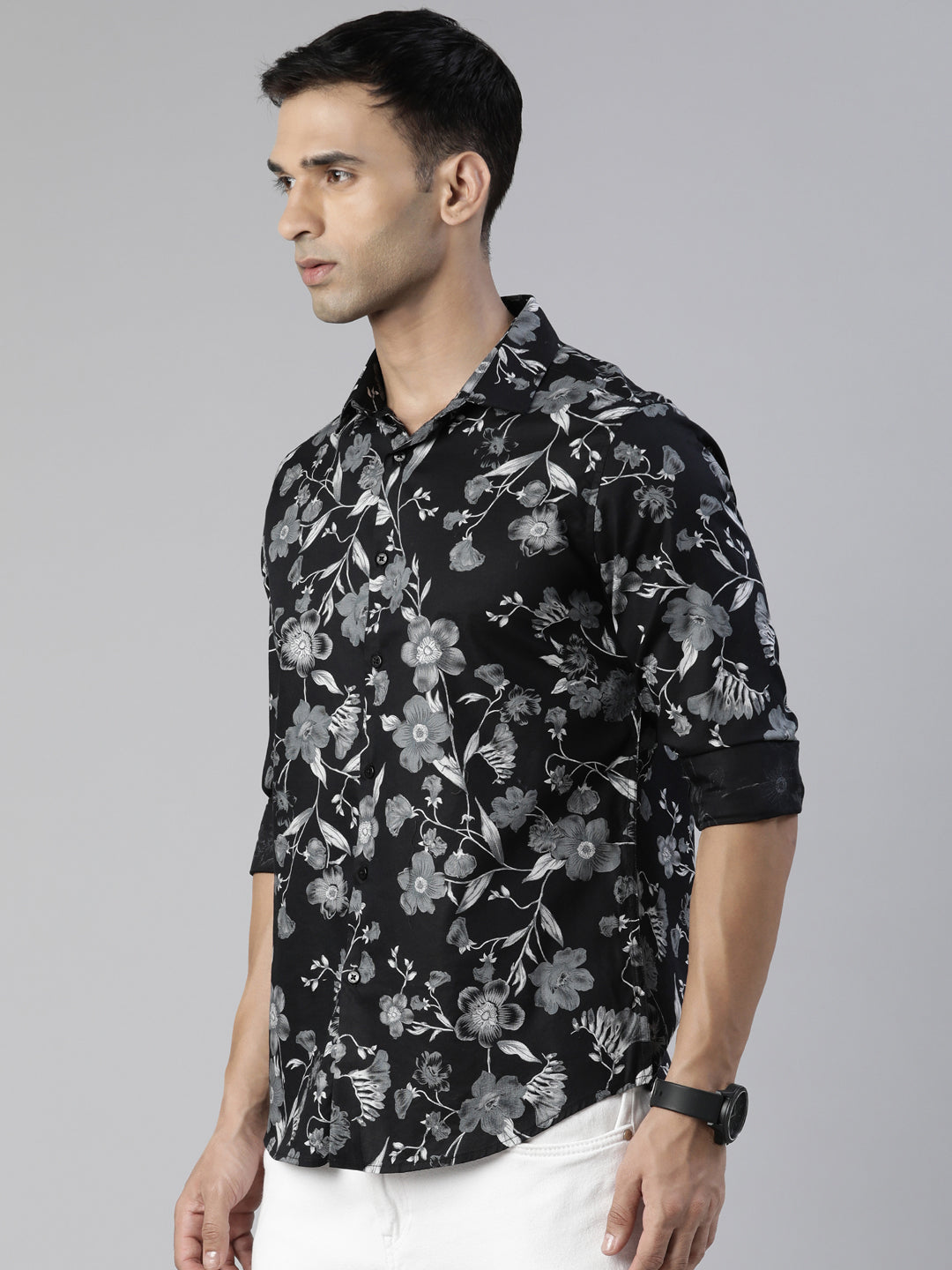 Magnolia Black Printed Shirt Printed Shirt Bushirt