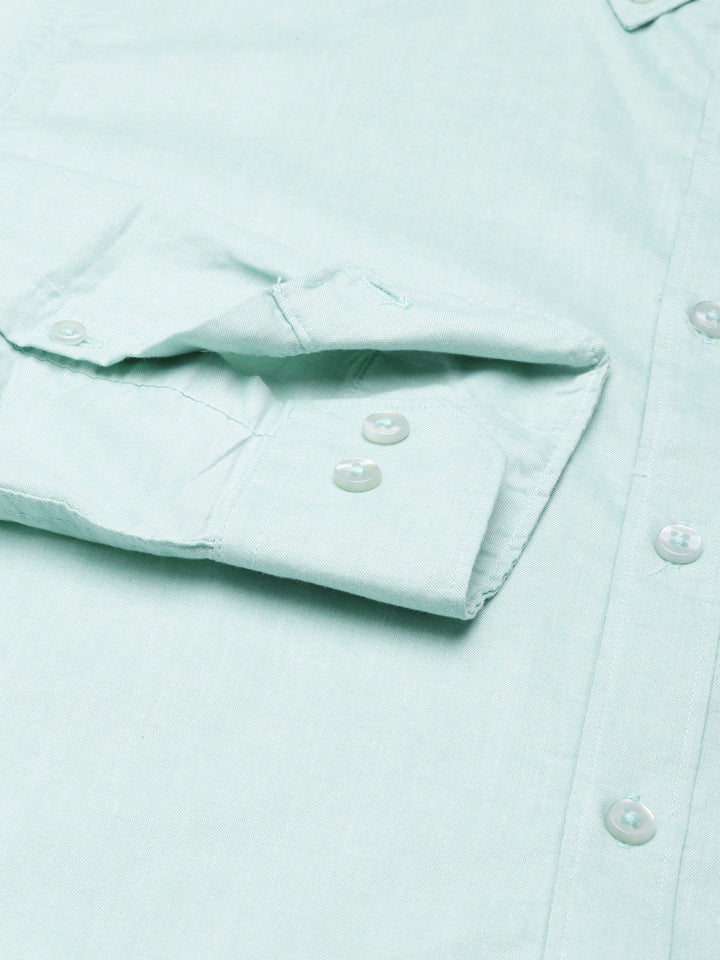 Pale Turquoise Button Down Solid Shirt Solid Shirt Bushirt