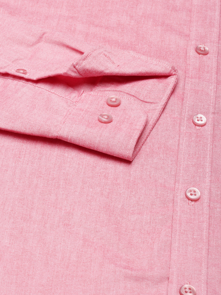 New York Pink Button down Solid Shirt Solid Shirt Bushirt