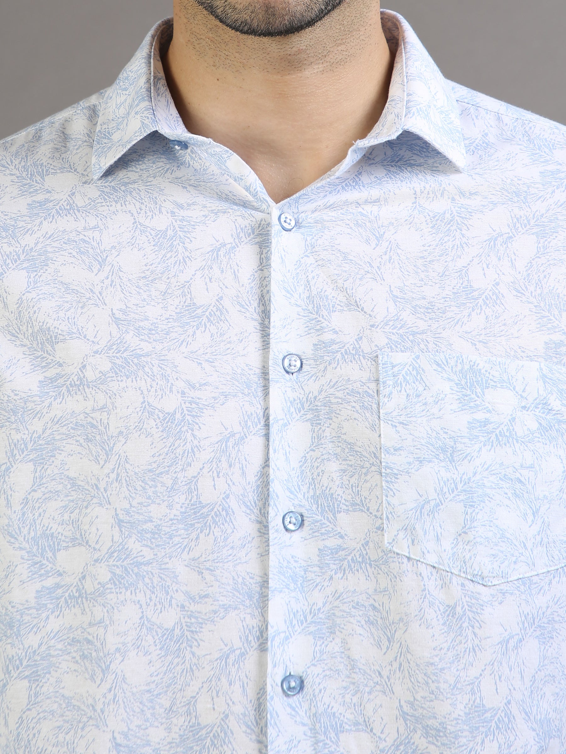 Tiny Leaf Spanish Green Shirt Printed Shirt Bushirt