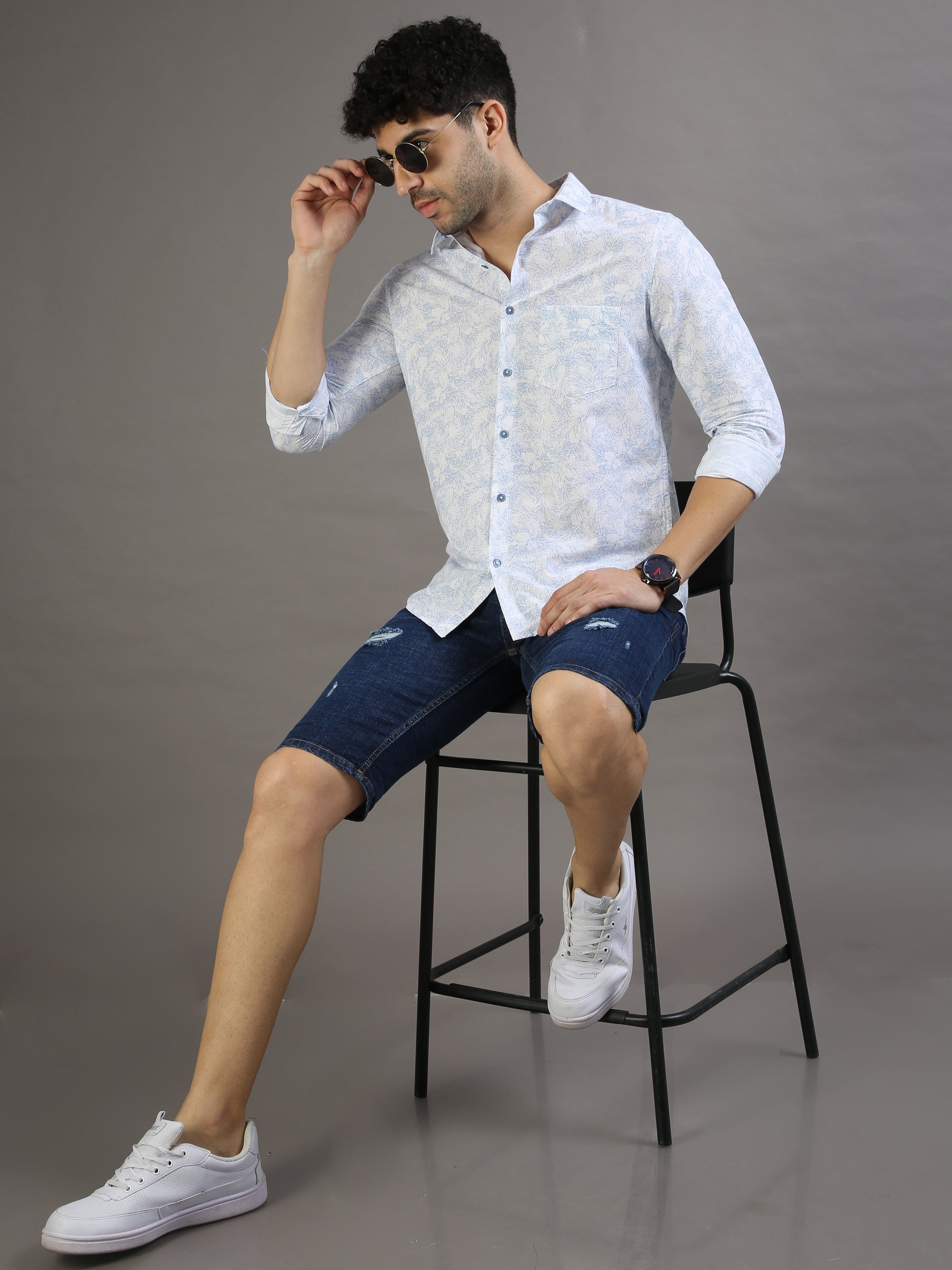 Tiny Leaf Spanish Green Shirt Printed Shirt Bushirt