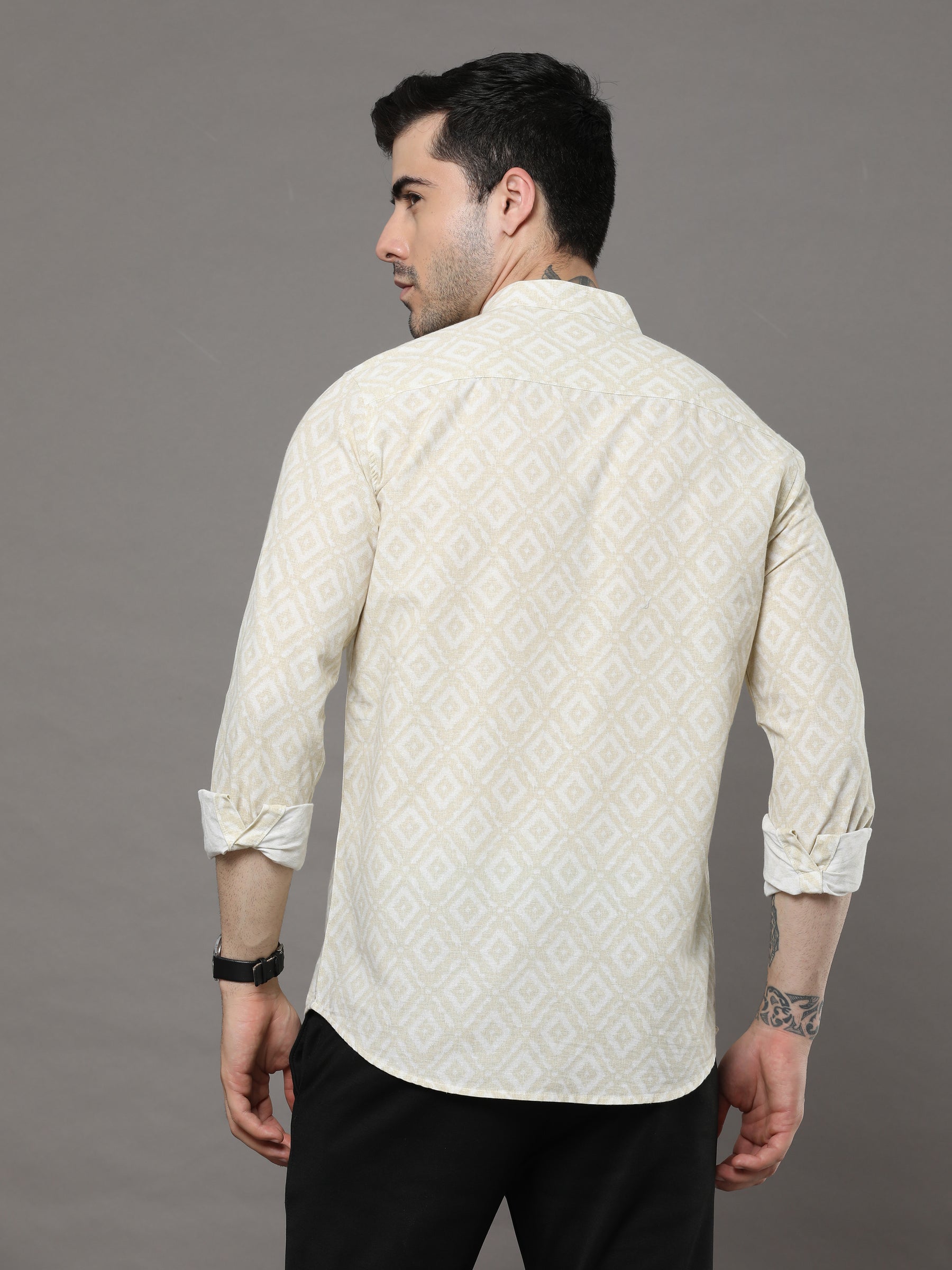 Yellow Printed Kurta Kurta Bushirtin