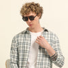 Cream Regular Fit Check Shirt Checks Shirt Bushirt