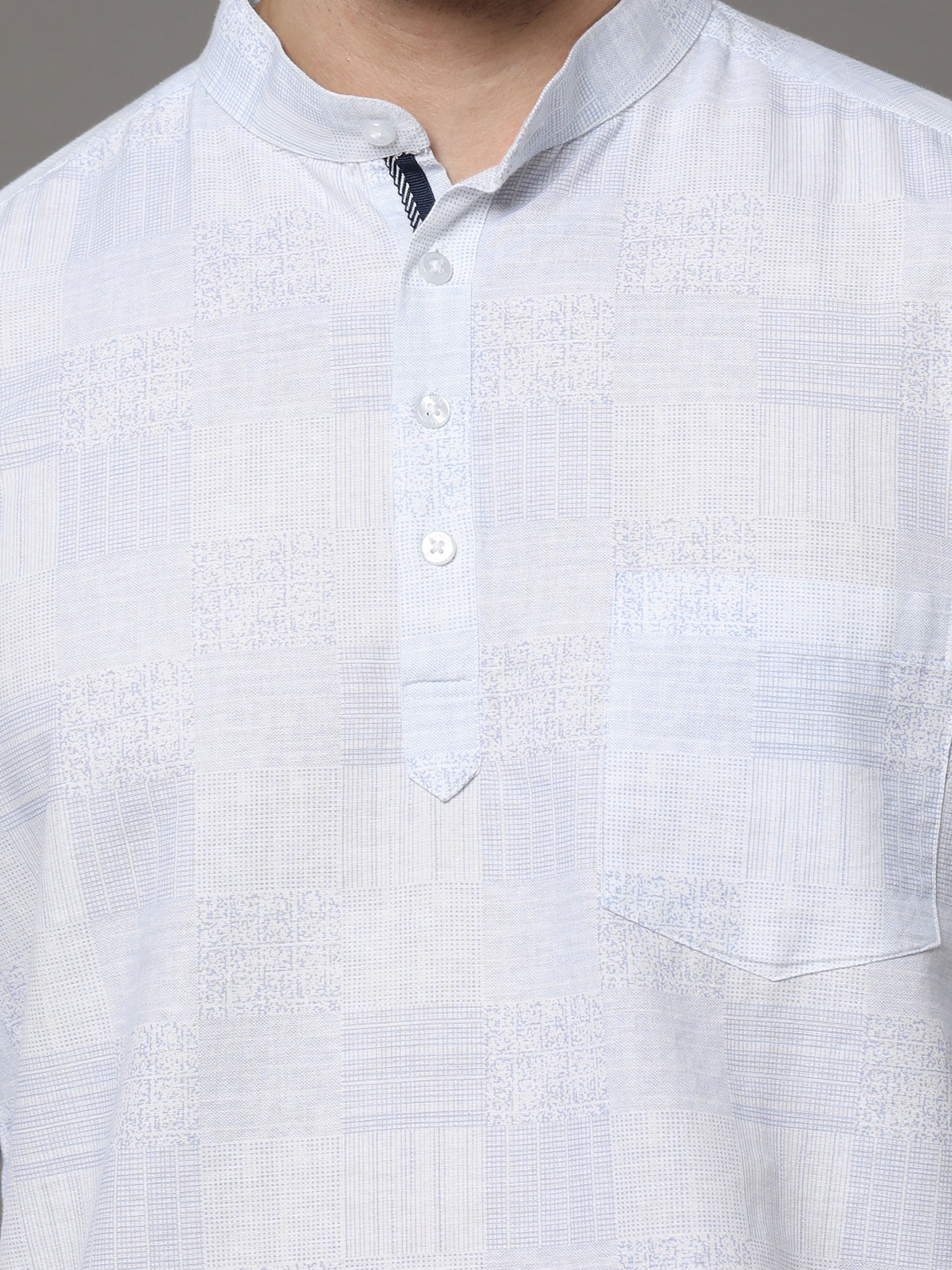 Blue Printed Kurta Kurta Bushirtin