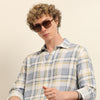 Pastel Blue Regular Fit Check Shirt Checks Shirt Bushirt