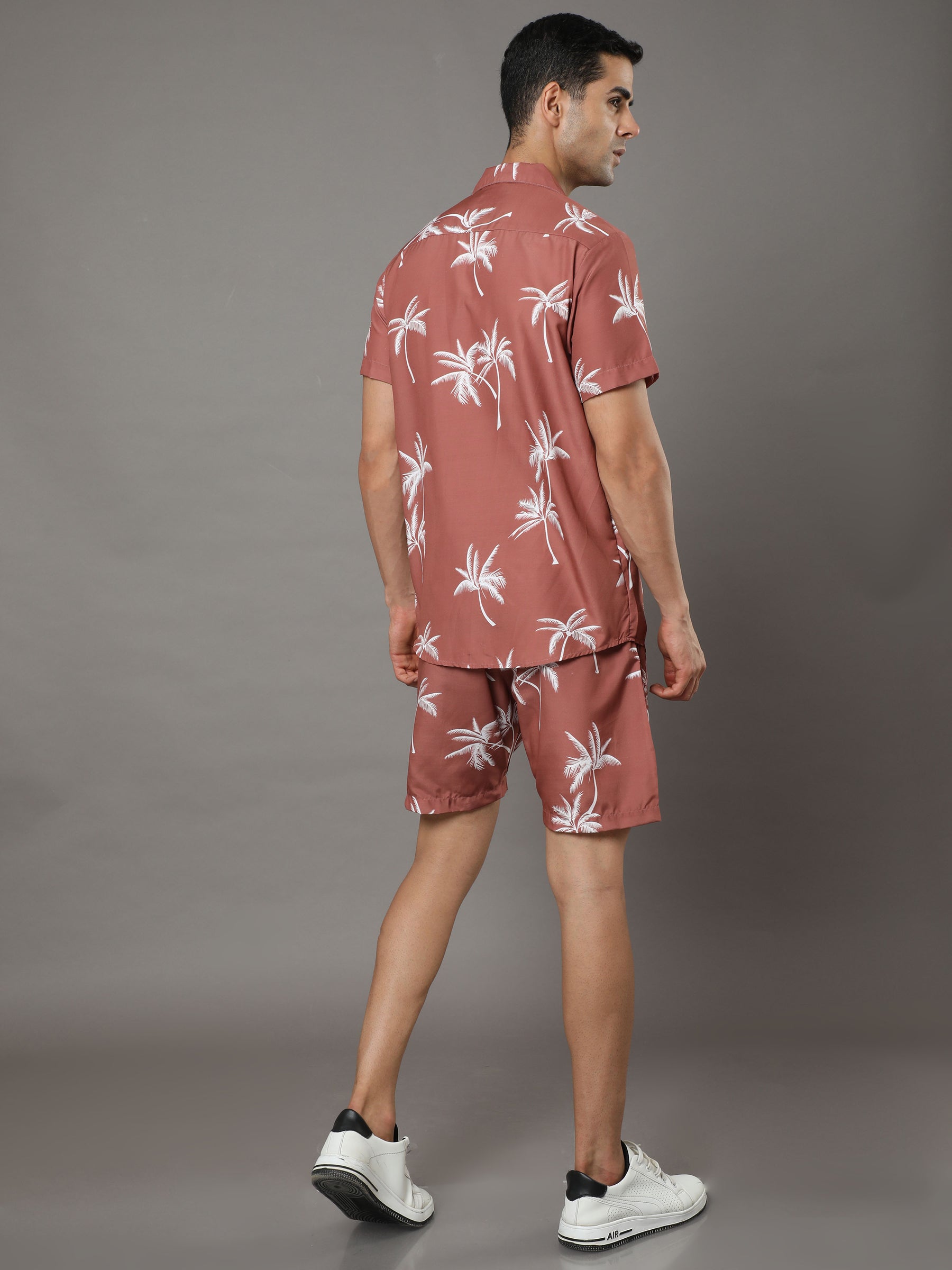 Plam Tree Pecan Brown Night Suits Co-Ords Bushirt