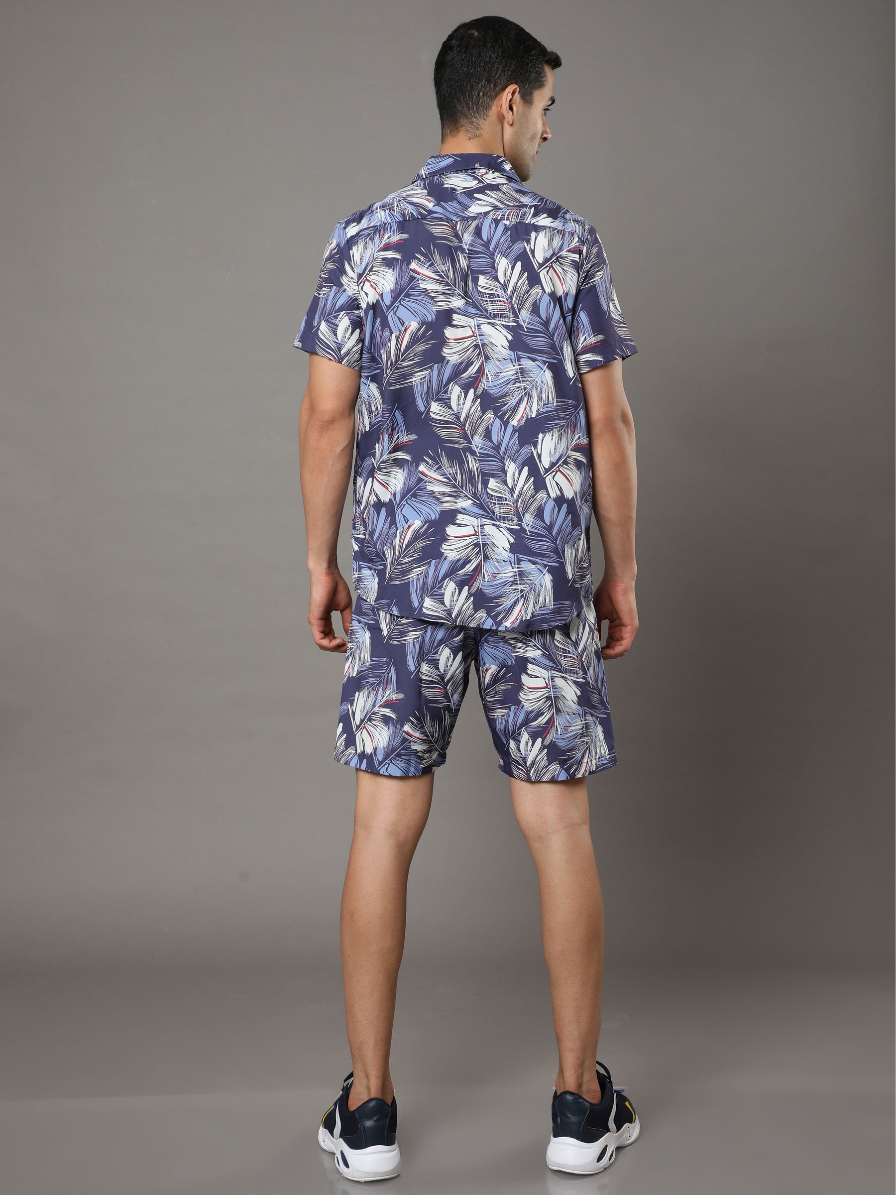 Leaf Purple Night Suits Co-Ords Bushirt