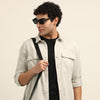 Cream Oversize Solid Shackets Shackets Bushirt